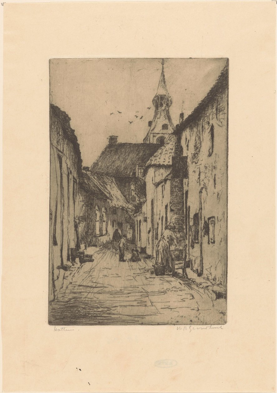 Hattem door Willem Adrianus Grondhout (signed by artist)