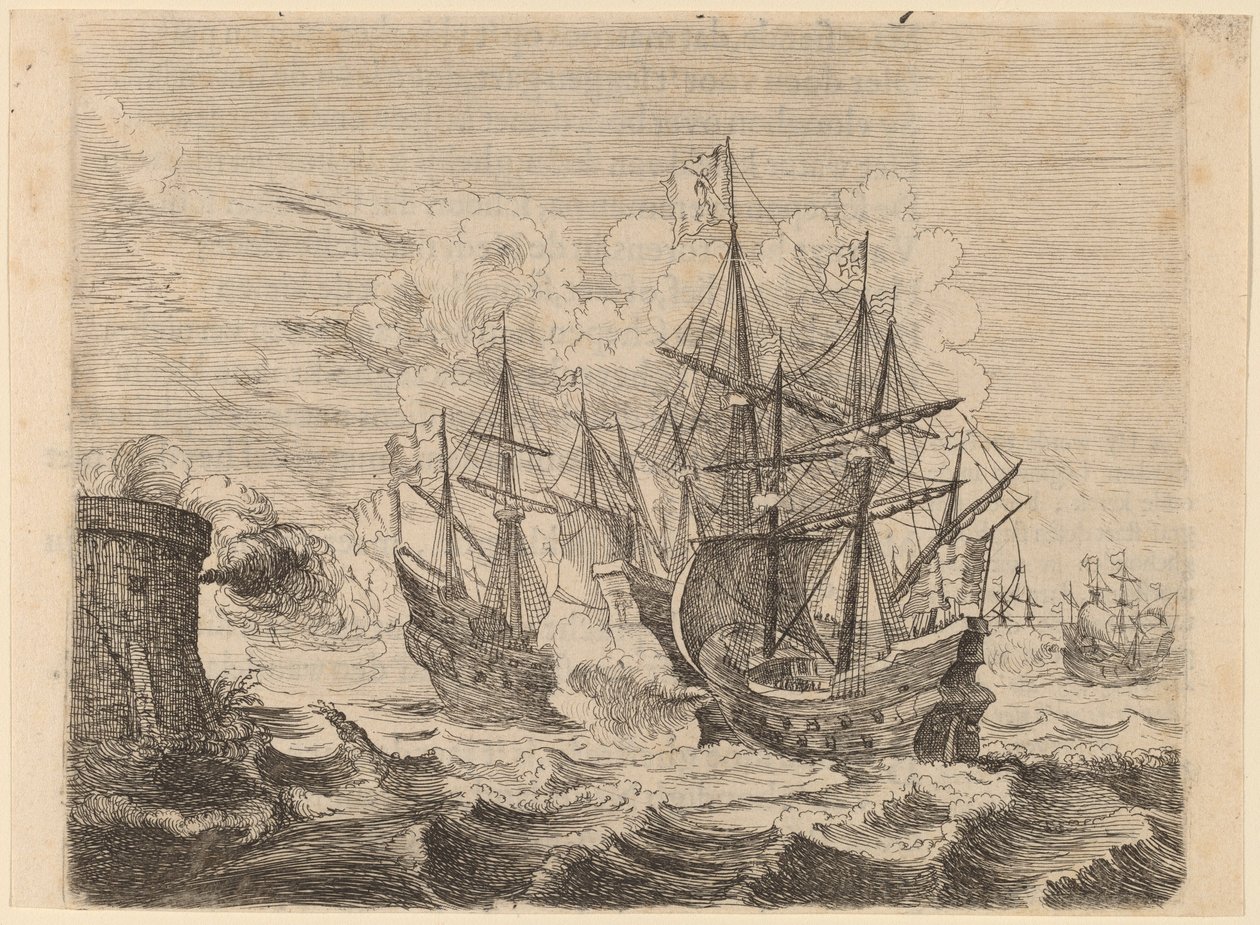 Heemskercks Overwinning op de Spaanse Vloot bij Gibraltar, 1634 door Willem Basse
