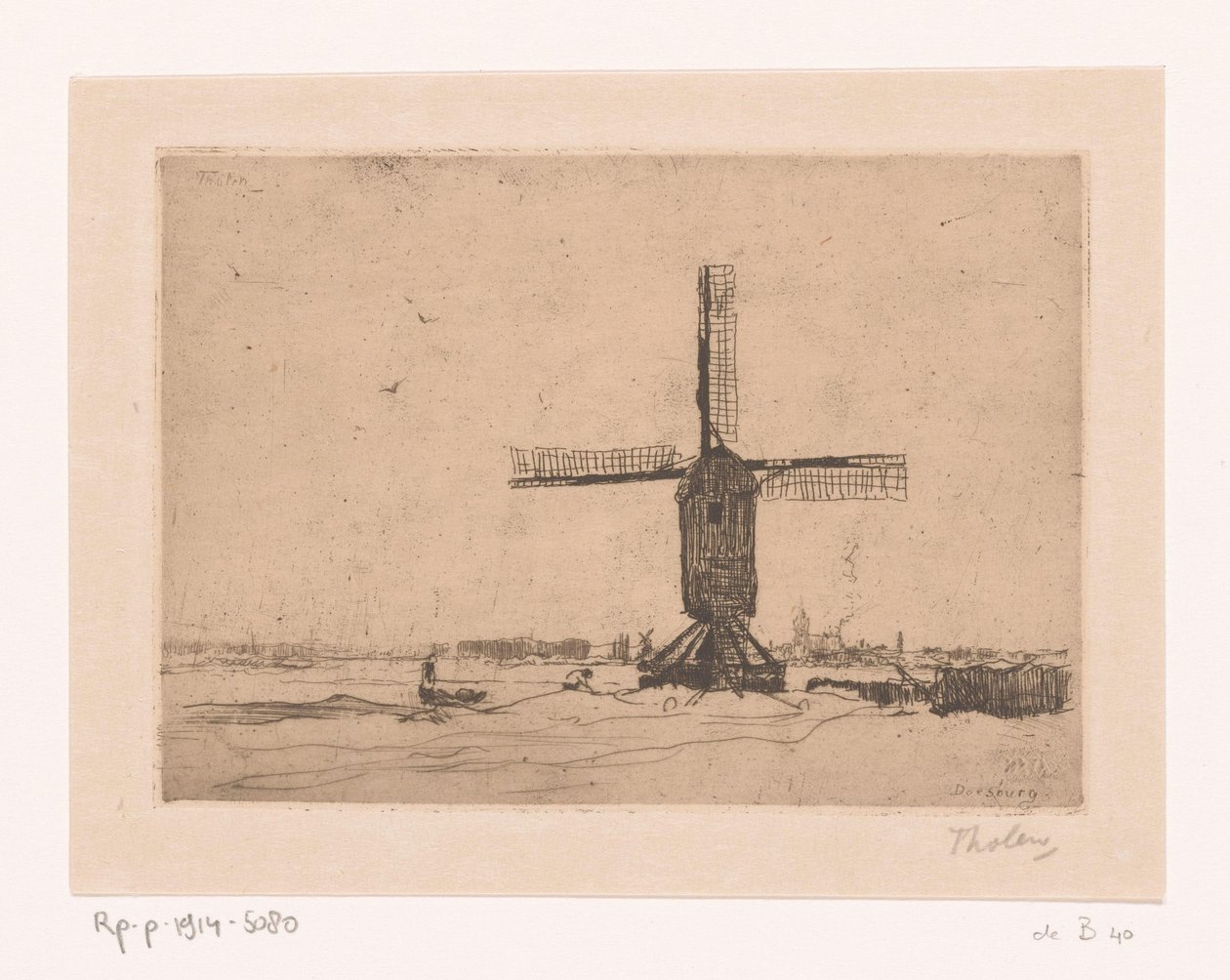 Doesburgermolen door Willem Bastiaan Tholen (signed by artist)