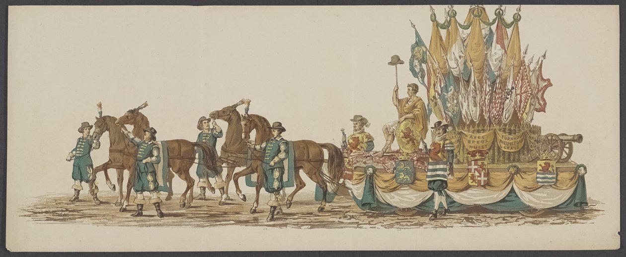 Delftse optocht van 1862, derde groep door Willem Bernardus IJzerdraat