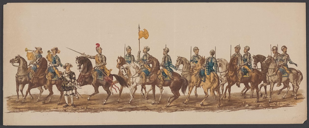 Delftse optocht van 1862, eerste groep door Willem Bernardus IJzerdraat