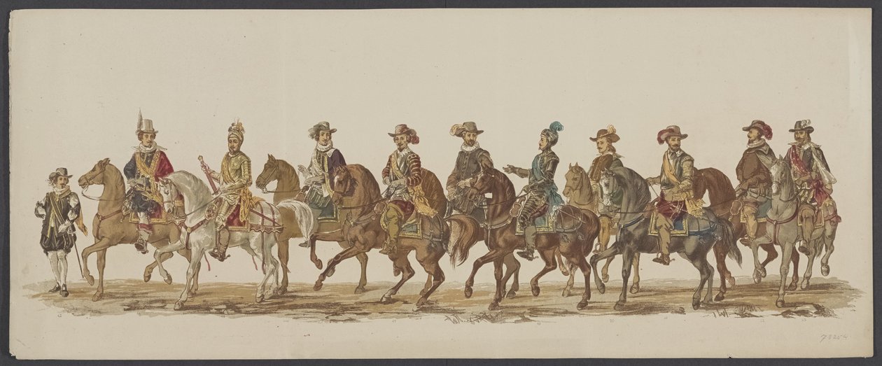 Delftse optocht van 1862, vierde groep door Willem Bernardus IJzerdraat