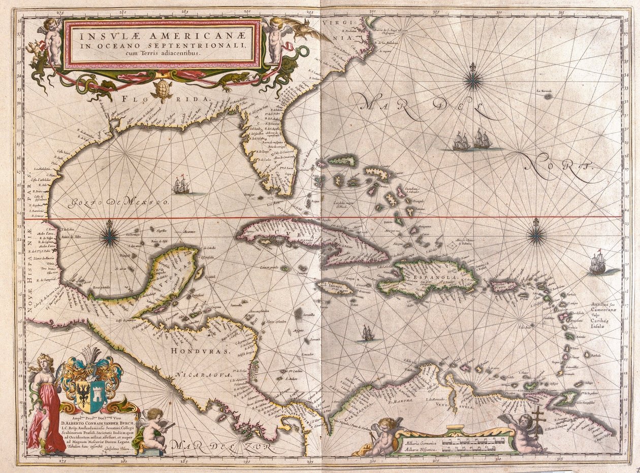 Caraïben, Hounduras en Florida, in 