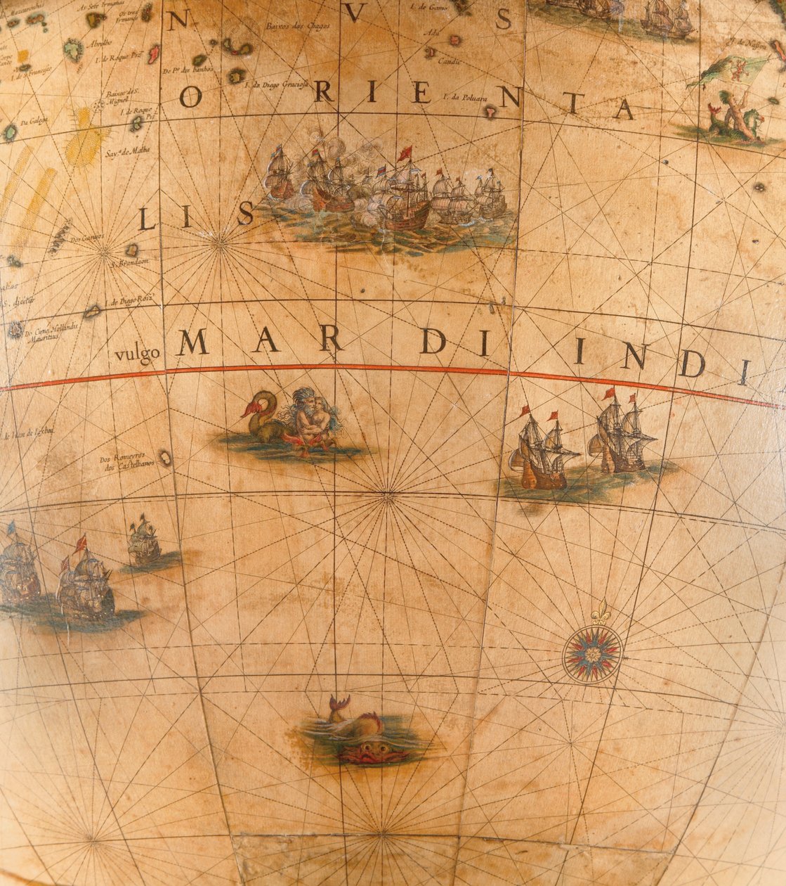 Groot paar bibliotheekglobes, de aardse 1645/48, de hemelse na ca. 1630 door Willem Blaeu