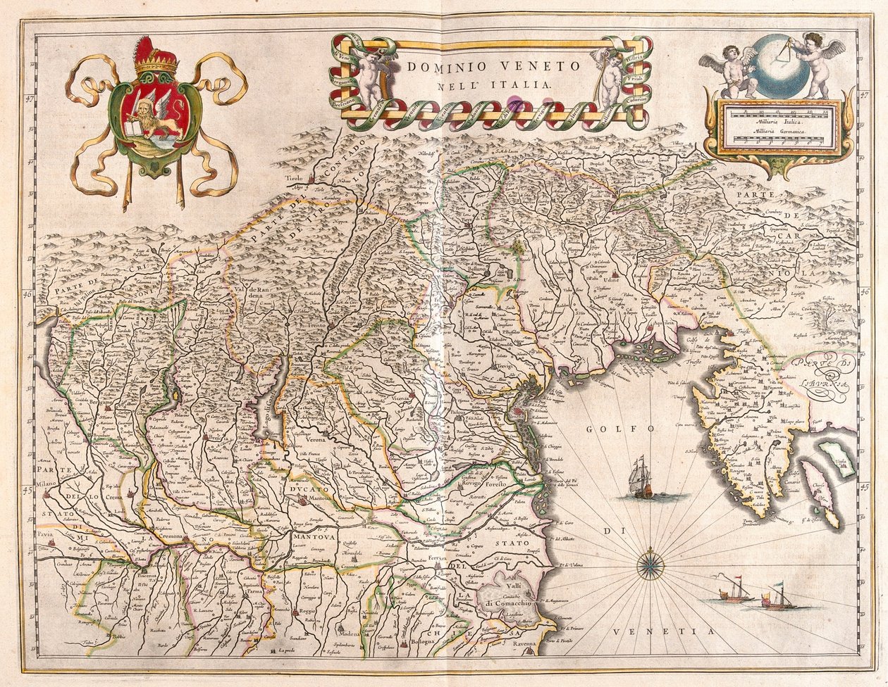 Terriëring van Veneto en Terviso, Italië, in 