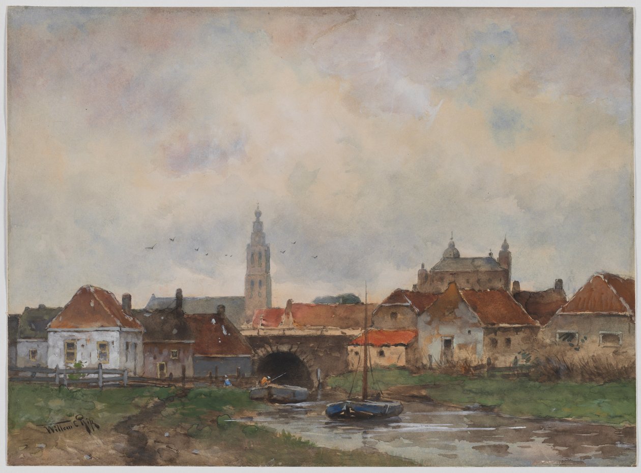 Bovenste Sluis bij Steenbergen door Willem Cornelis Rip