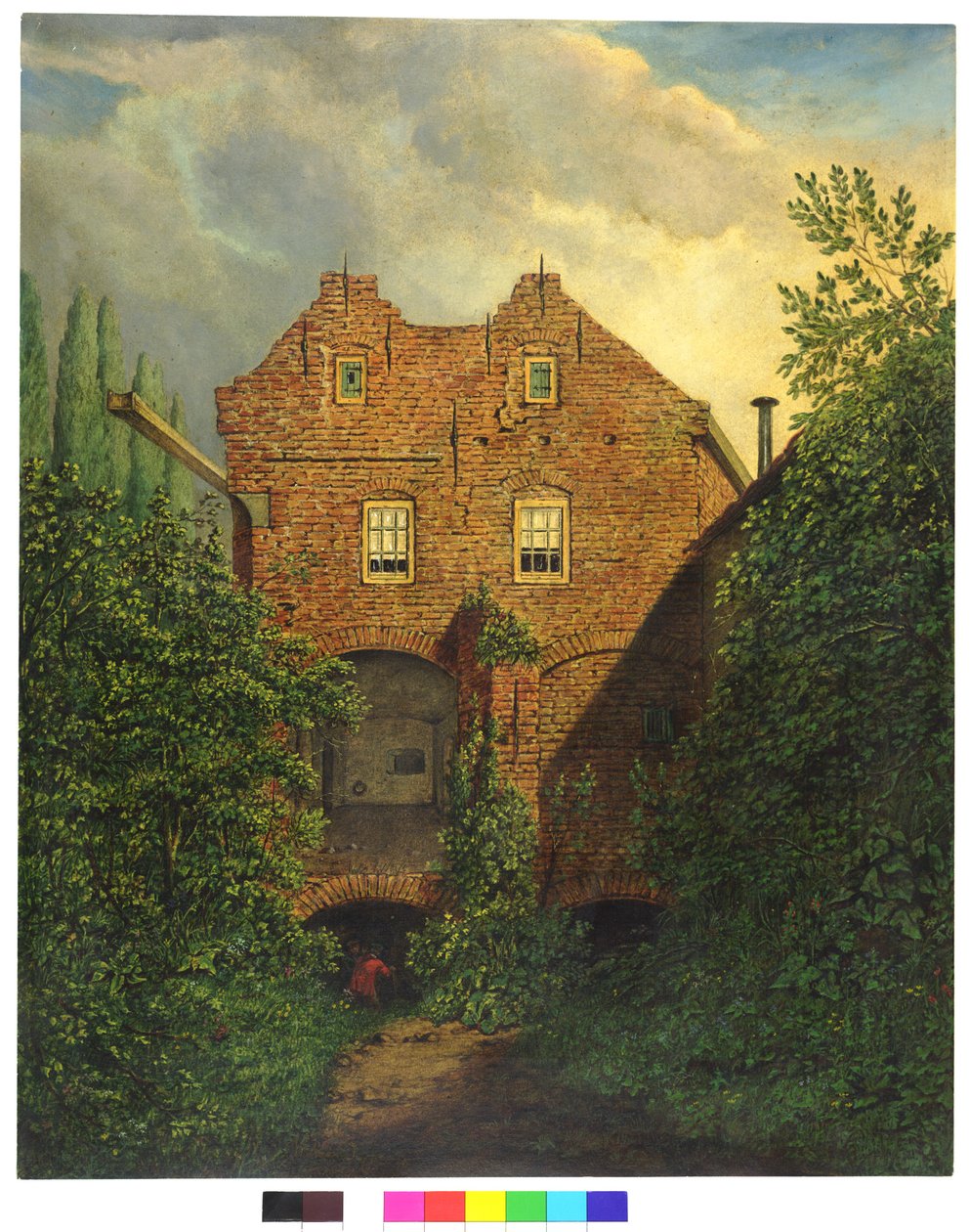 HUA-28425-Gezicht in het bastion Sterrenburg te Utrecht op de westgevel van het huis boven de zuidelijke geschutskelders door Willem Cornelis van Dijk