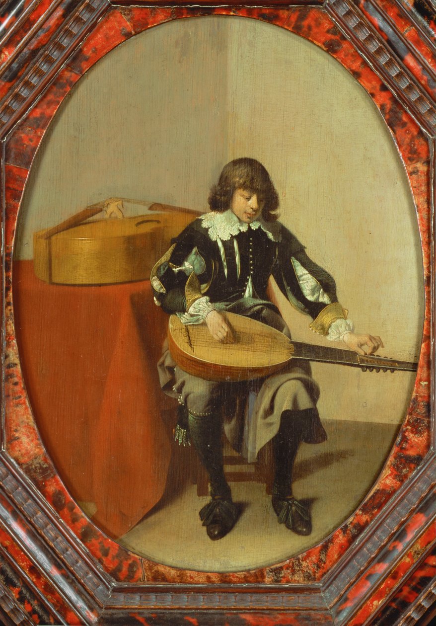 De jonge muzikant ... (schilderij op doek) door Willem Cornelisz Duyster