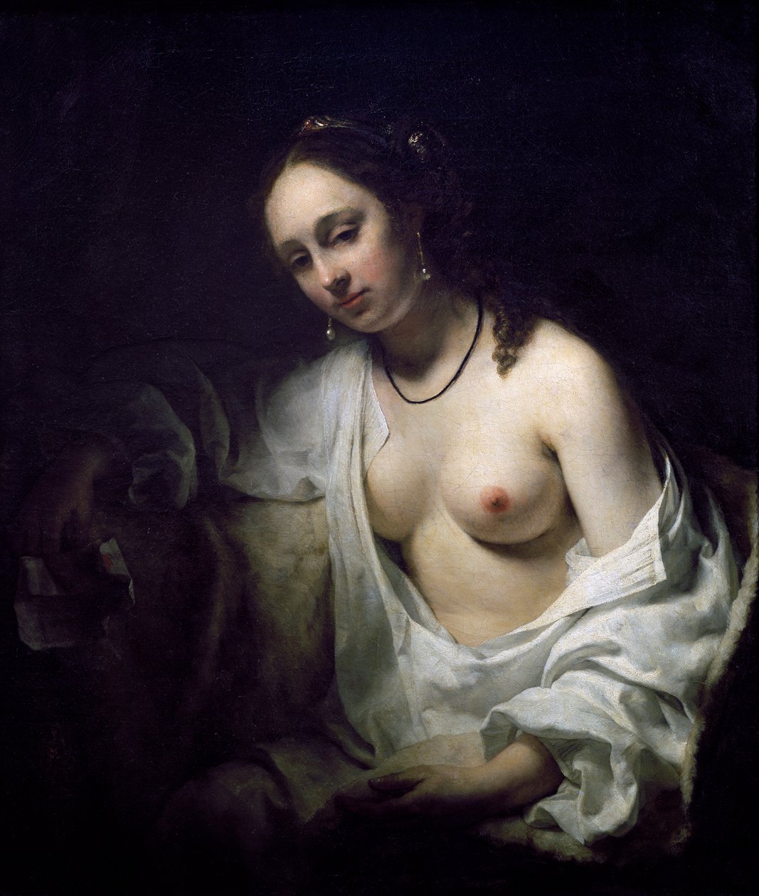 Bathseba ontvangt brief van David, door Willem Drost door Willem Drost