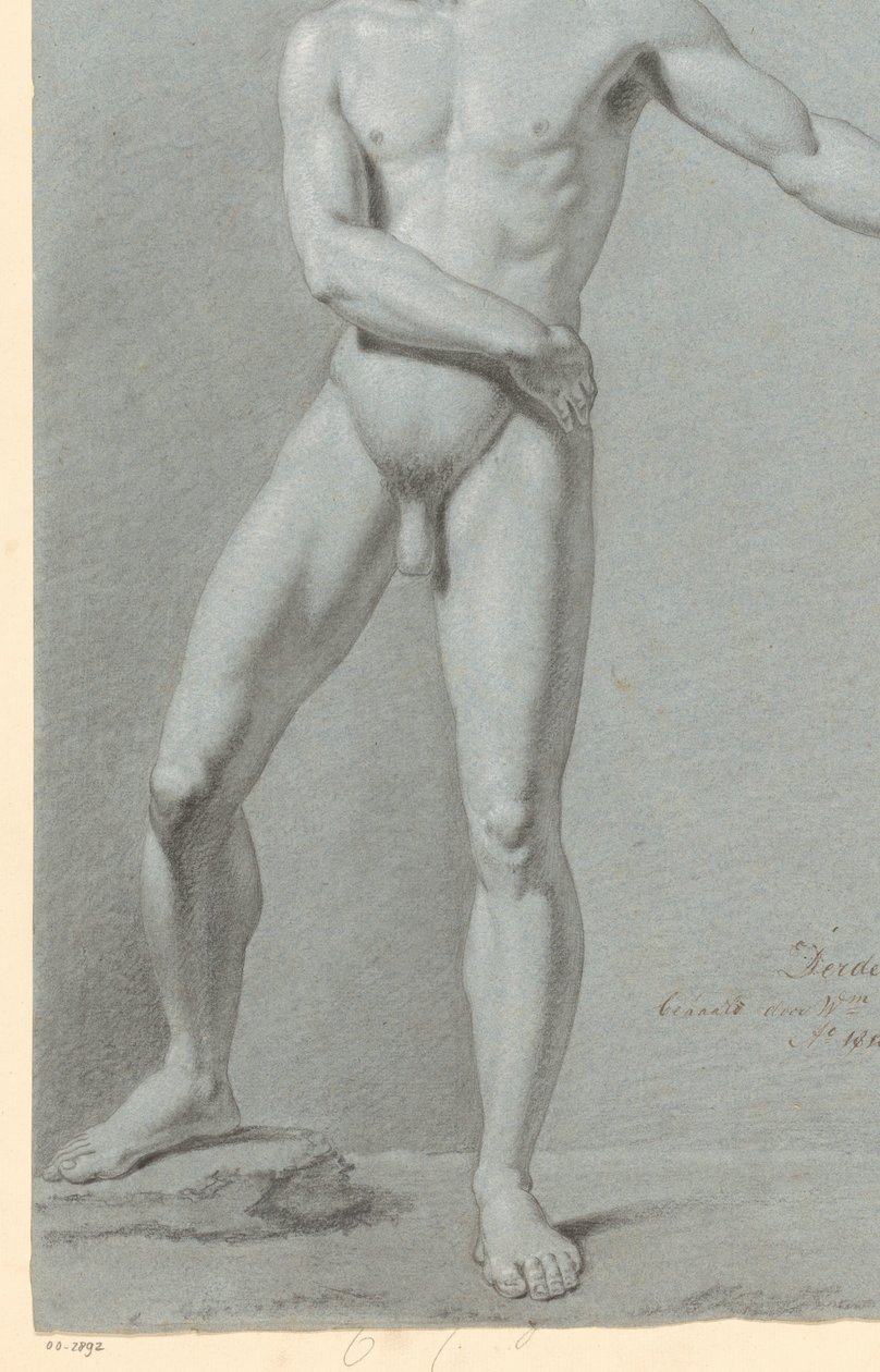 Staand mannelijk naakt, van voren gezien (3e prijs 1810) door Willem Grebner
