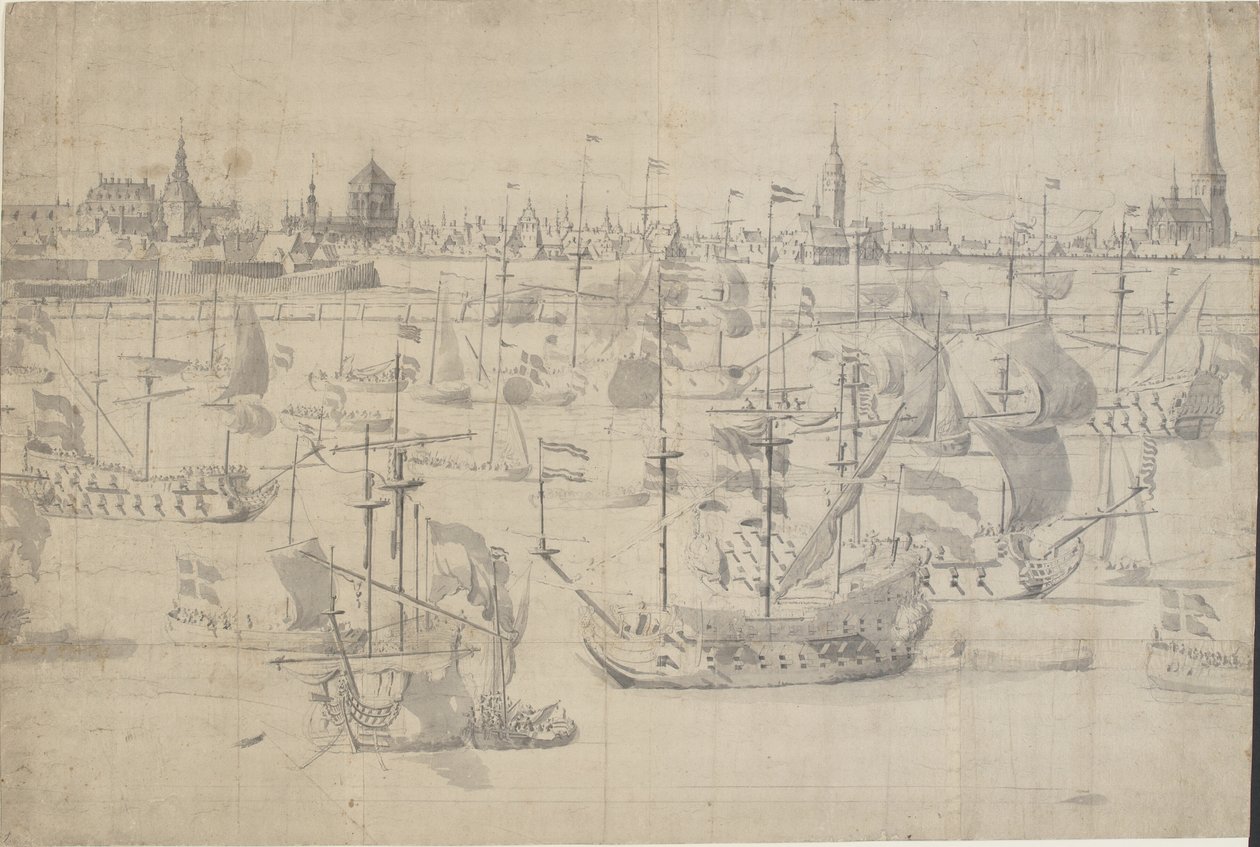 De Nederlandse vloot bij Kopenhagen 1658 door Willem I van de Velde