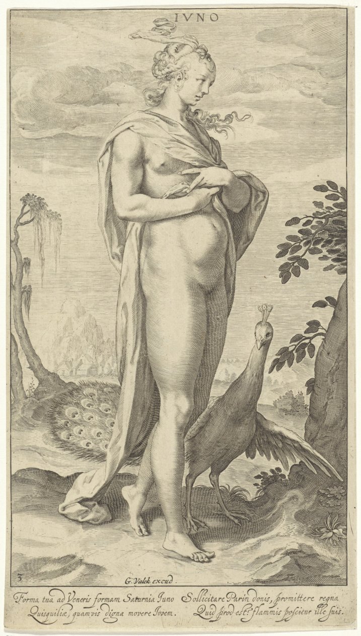 Juno met pauw door Willem Isaacsz. van Swanenburg