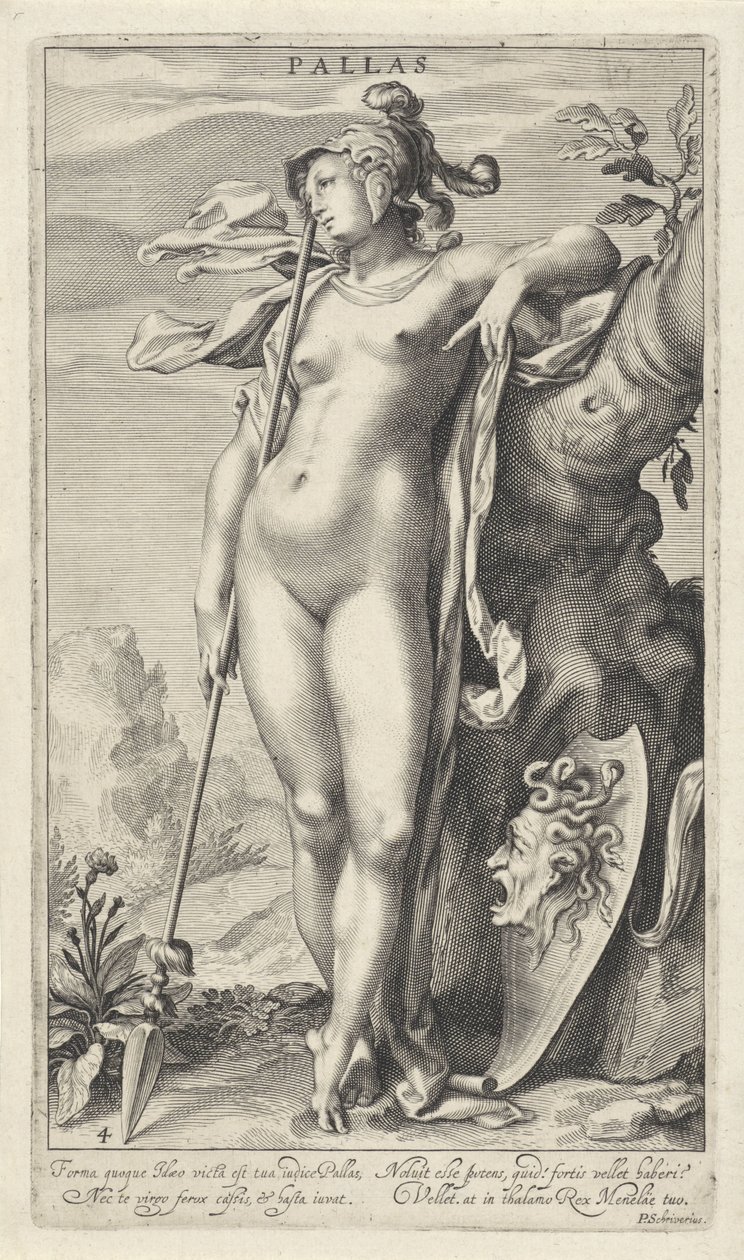 Minerva bij een boom door Willem Isaacsz. van Swanenburg