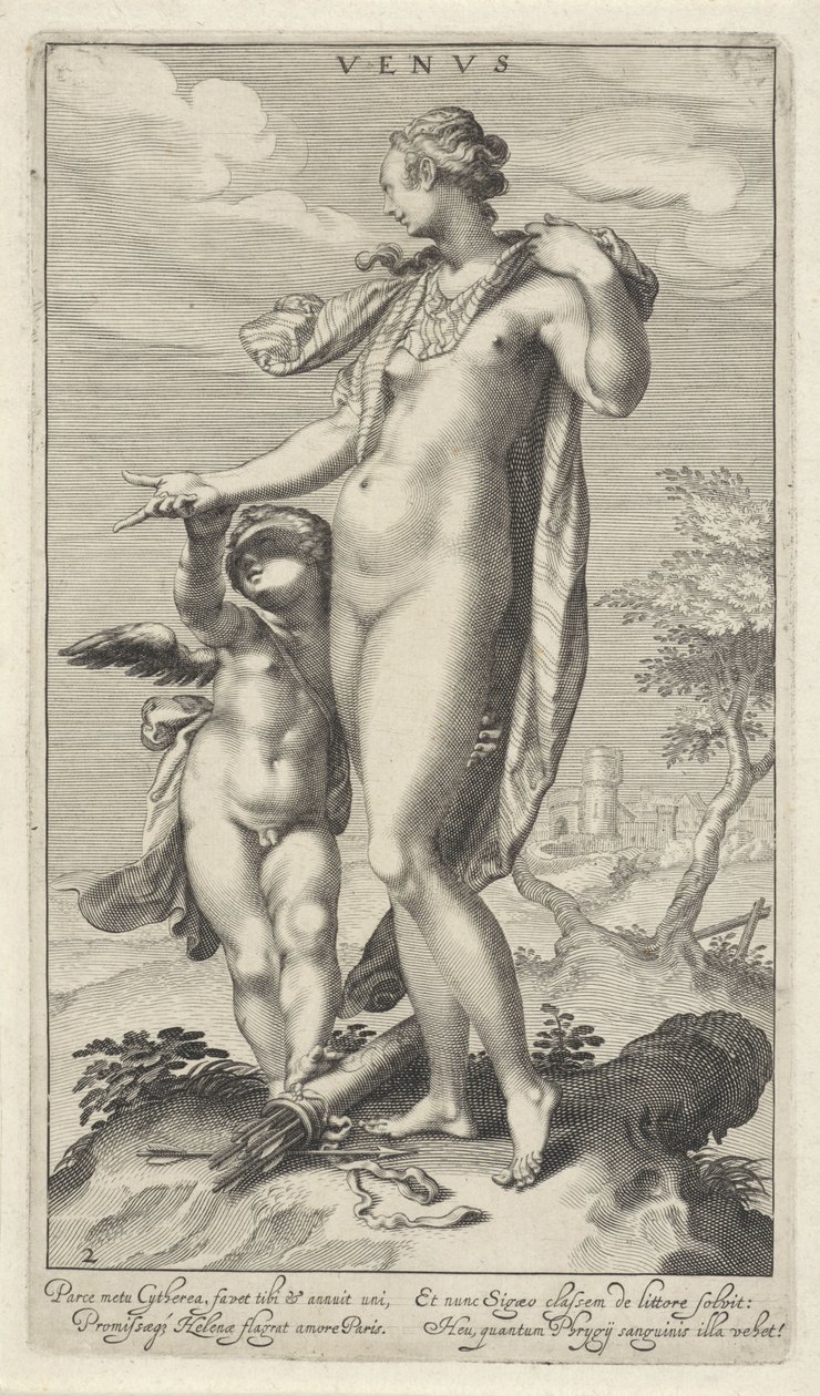Venus en Cupido door Willem Isaacsz. van Swanenburg