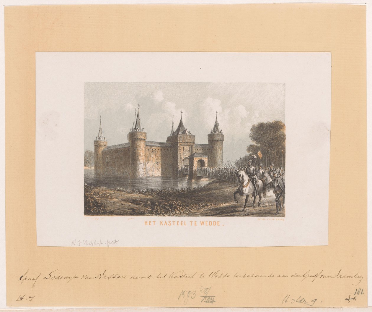 Het kasteel te Wedde door Willem Jacob Hofdijk