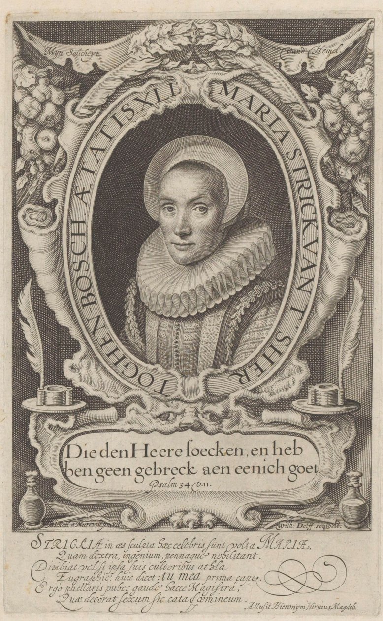Portret van Maria Strick op 41-jarige leeftijd door Willem Jacobsz Delff