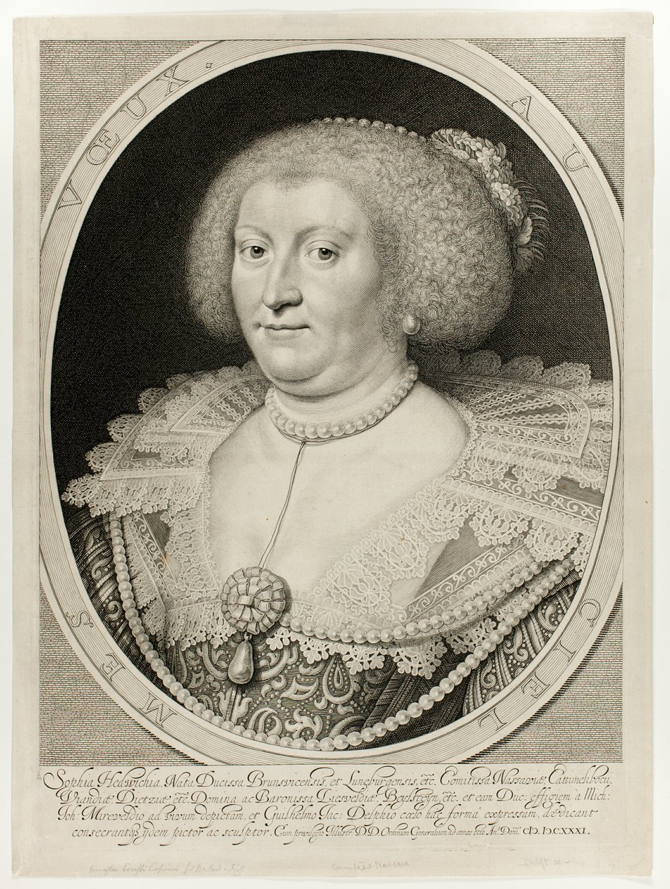 Sophia Hedwichia, gravin van Nassau-Dietz door Willem Jacobsz. Delff
