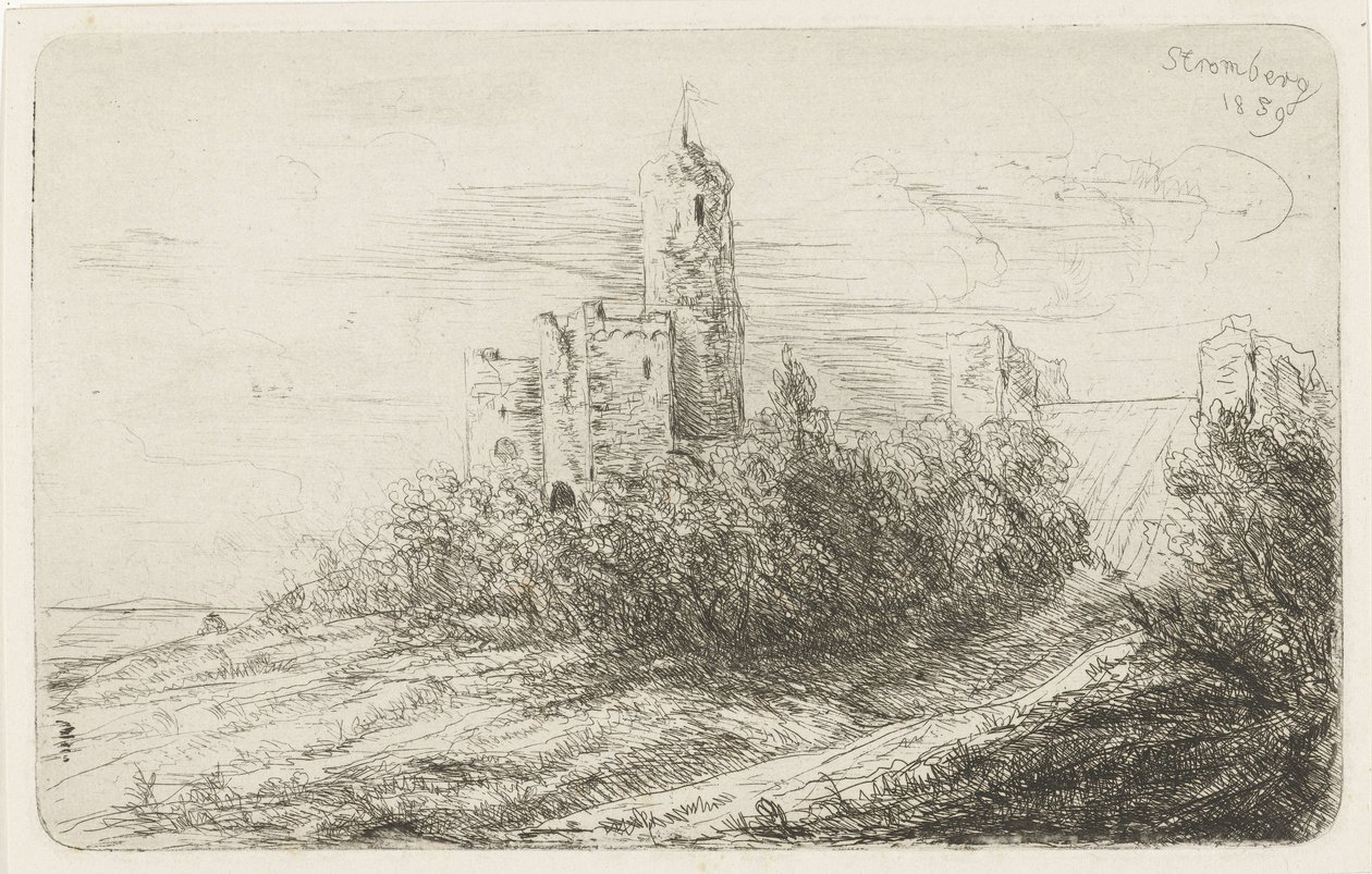 Ruïne van kasteel te Stromberg door Willem Matthias Jan van Dielen