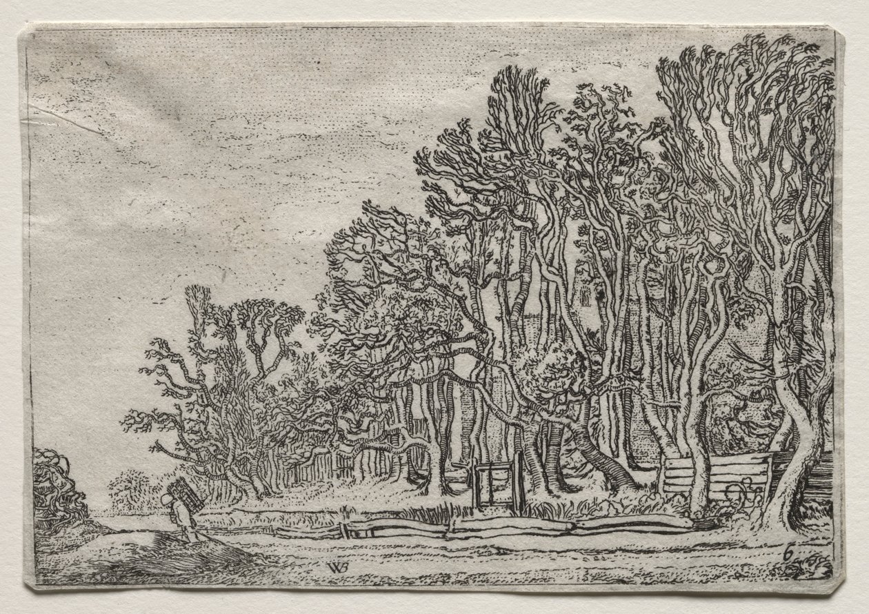 De set van de landschappen: Twee plank-heggen, 1616 door Willem Pietersz Buytewech