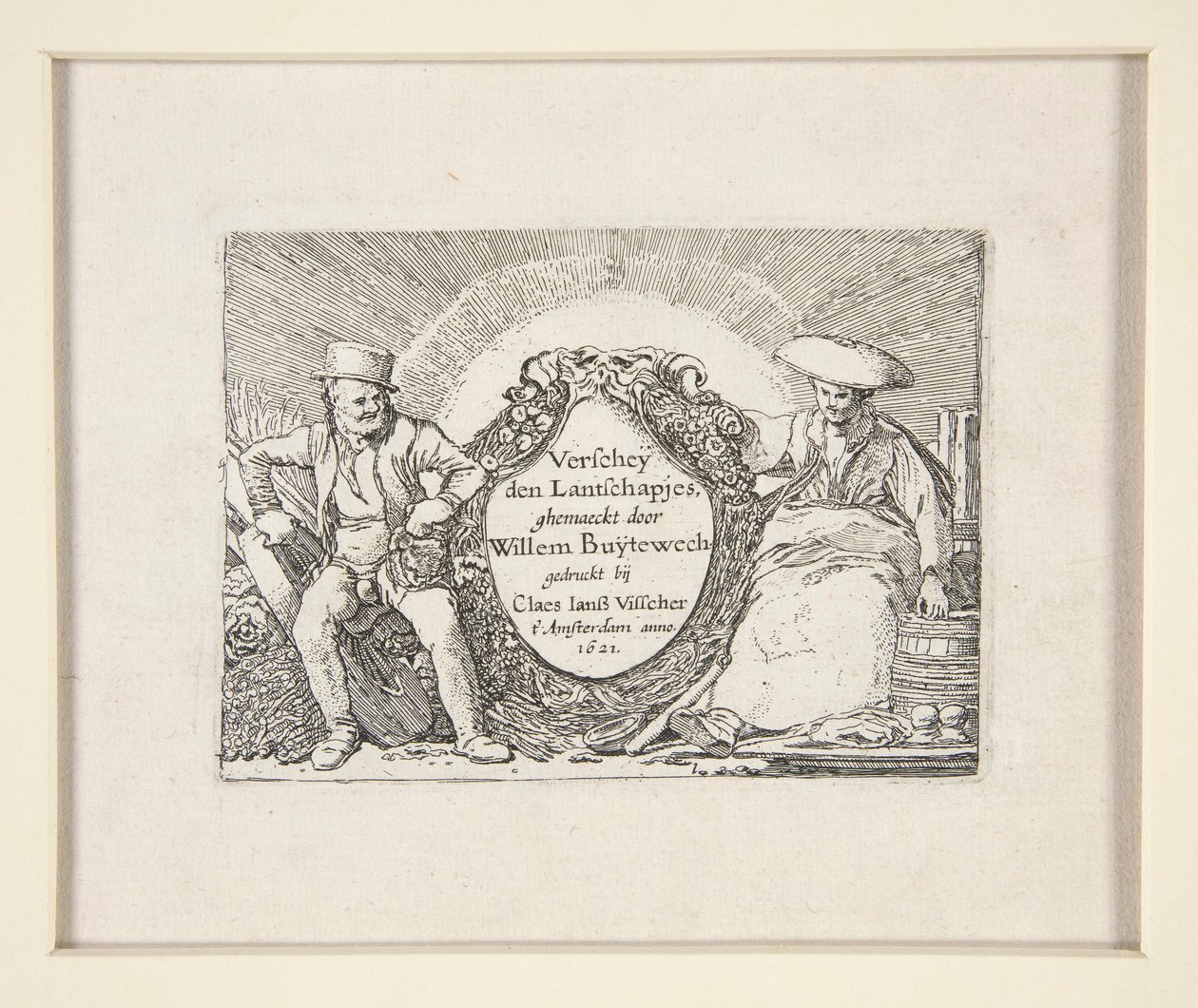 Titelpagina voor The Set of the Landscapes door Willem Pietersz. Buytewech