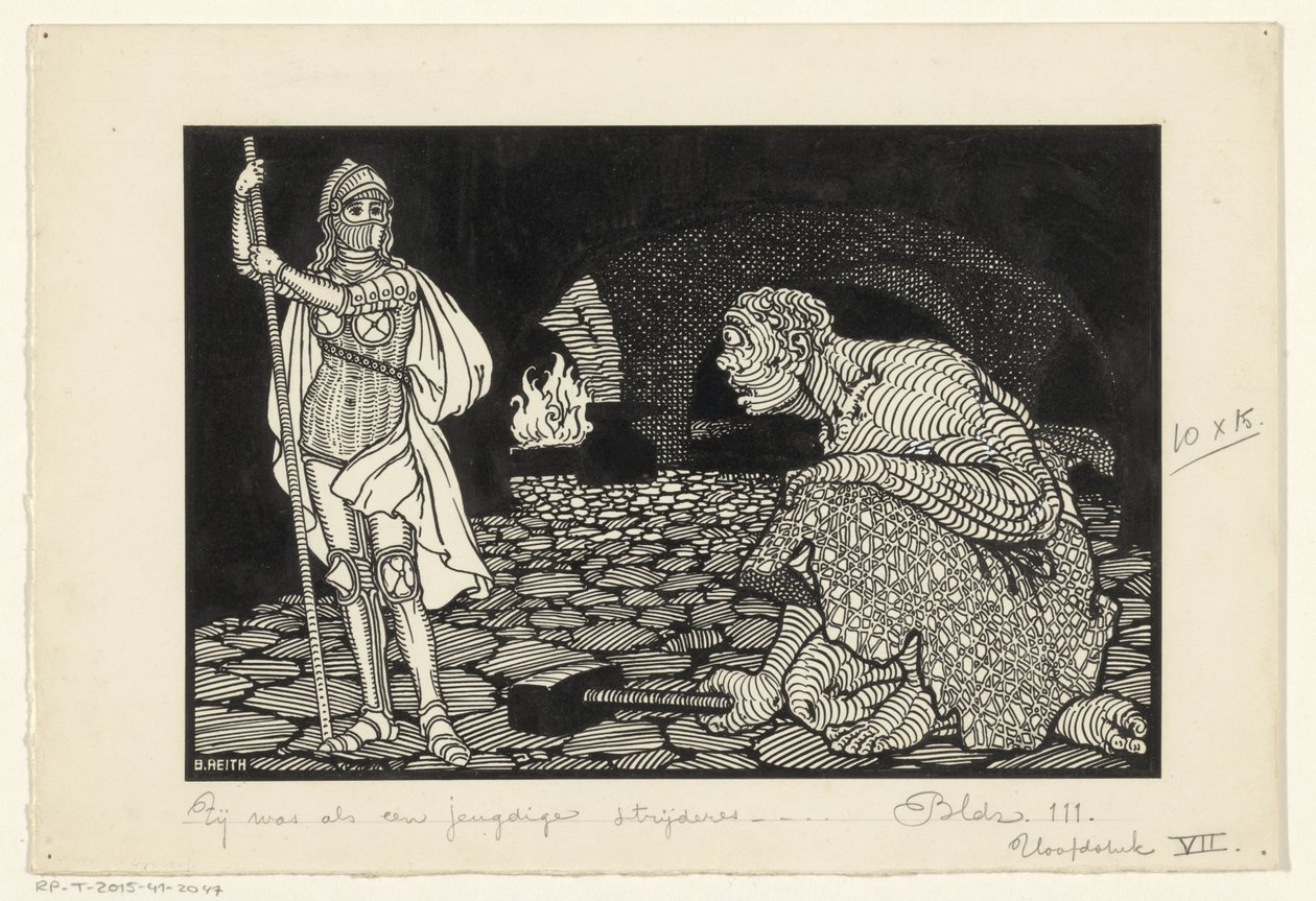 Man, vrouwen en kinderen in een zitkamer door Willem Pothast (signed by artist)