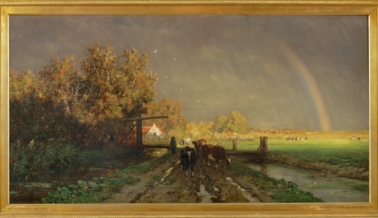 De regenboog, ca. 1874-75 (schilderij op doek) door Willem Roelofs