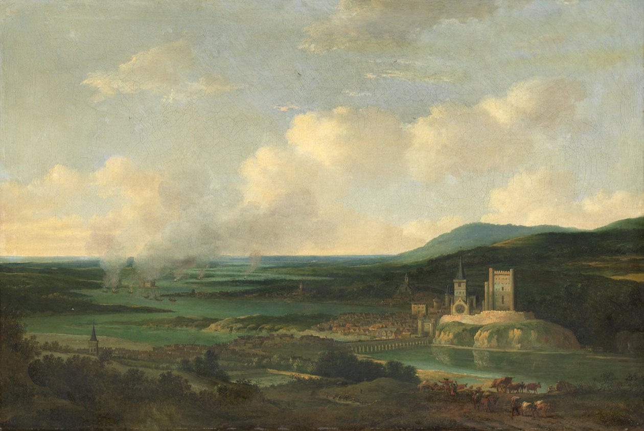 Het verbranden van de Engelse vloot op de Medway (juni 1667) door Willem Schellinks