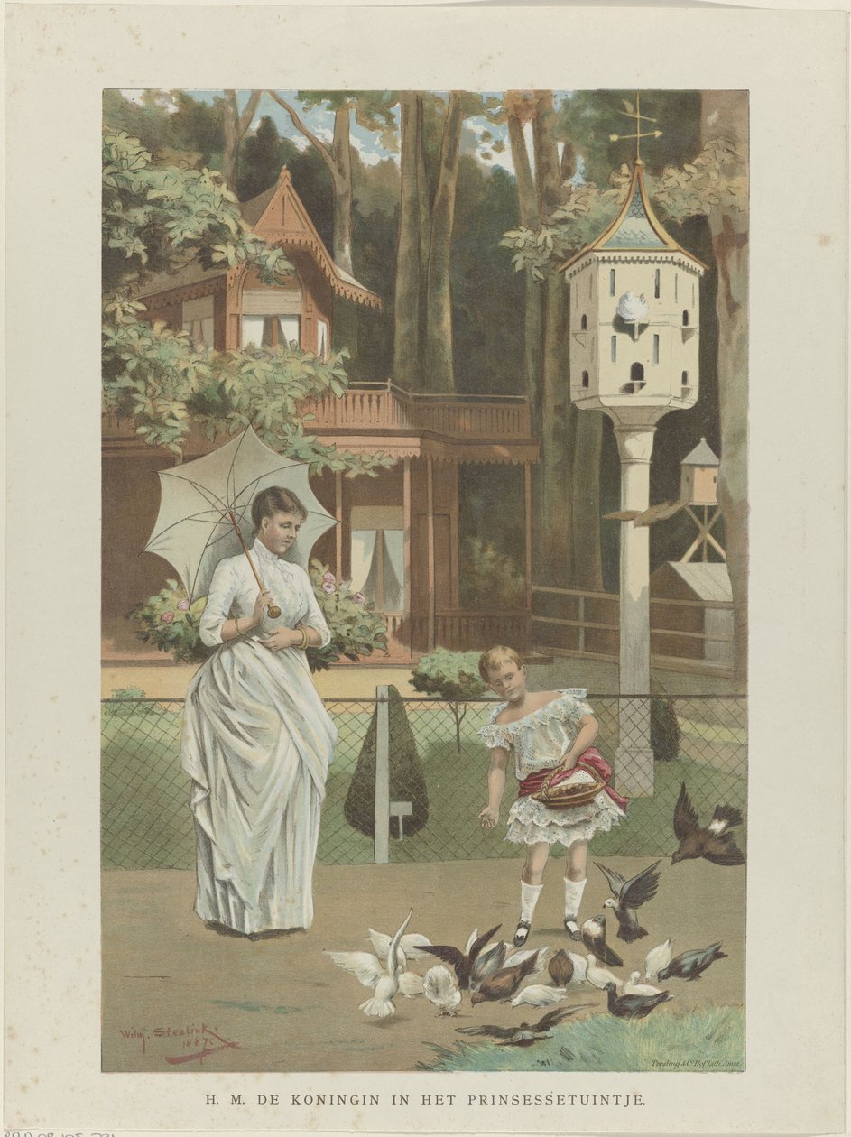 Portret van Emma, koningin-regentes der Nederlanden, en Wilhelmina, koningin der Nederlanden door Willem Steelink (II)