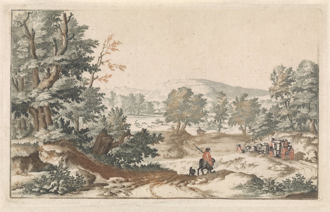 Bosrijk landschap met een weg door Willem Swidde