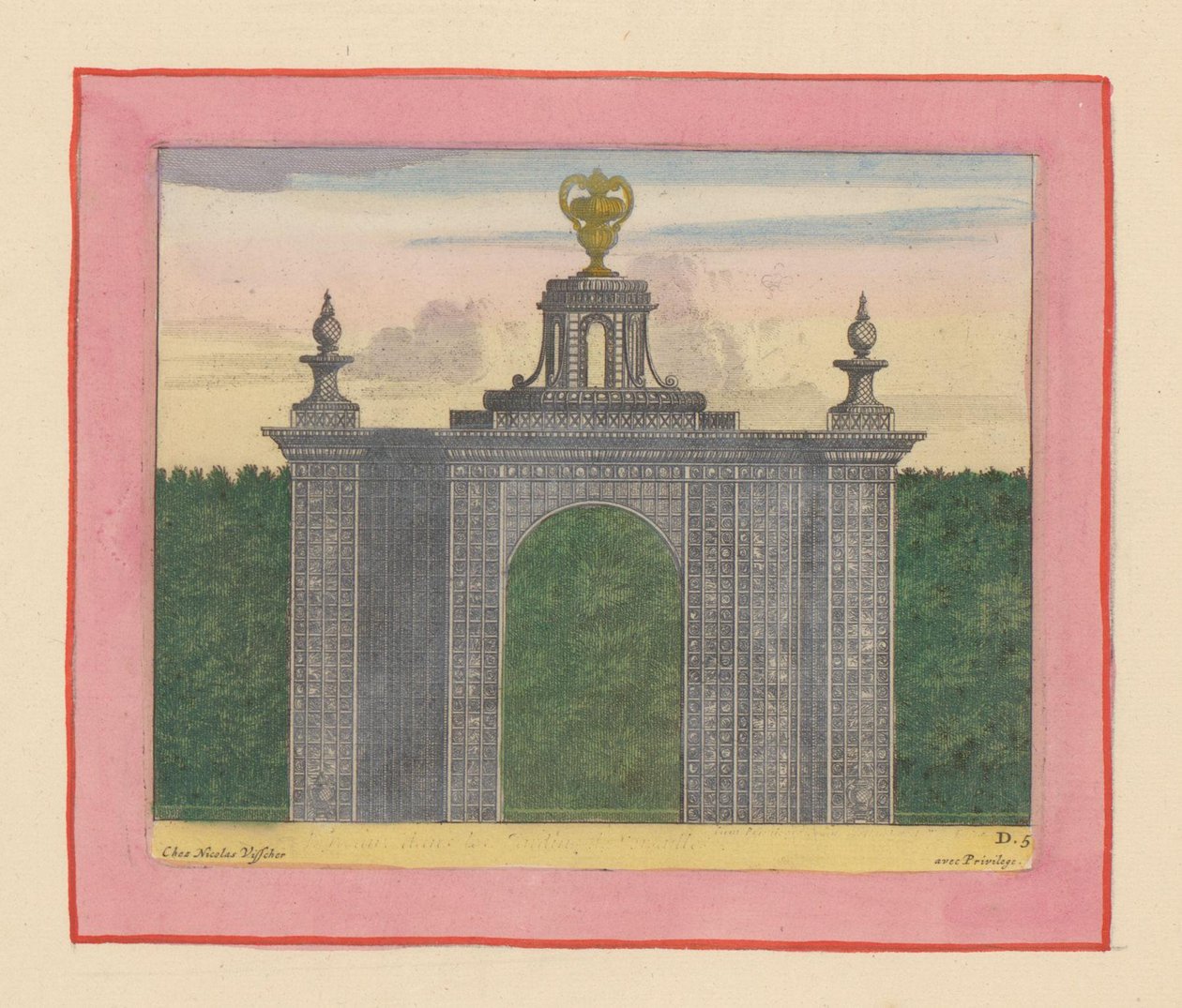 Gittertor mit Gartenvasen in den Gärten von Versailles door Willem Swidde