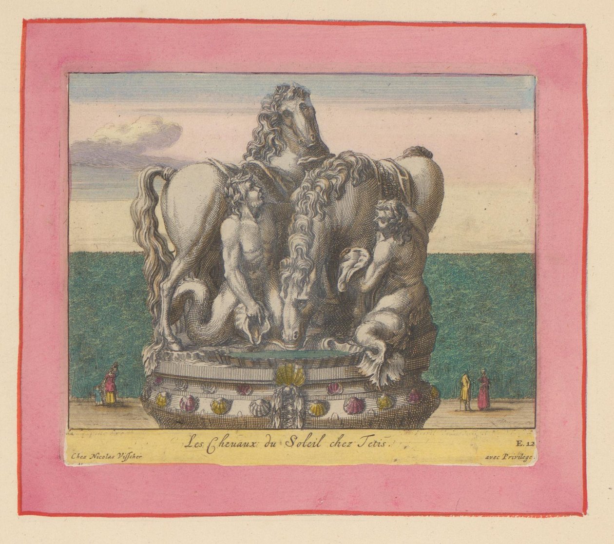 Statue der Sonnenpferde, betreut von zwei Tritonen door Willem Swidde