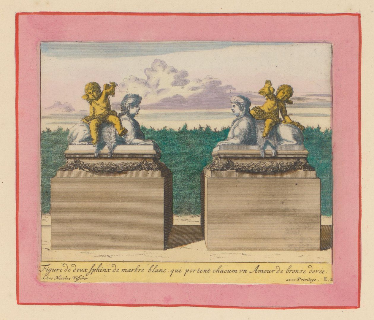Zwei Sphinxen in den Gärten von Versailles door Willem Swidde