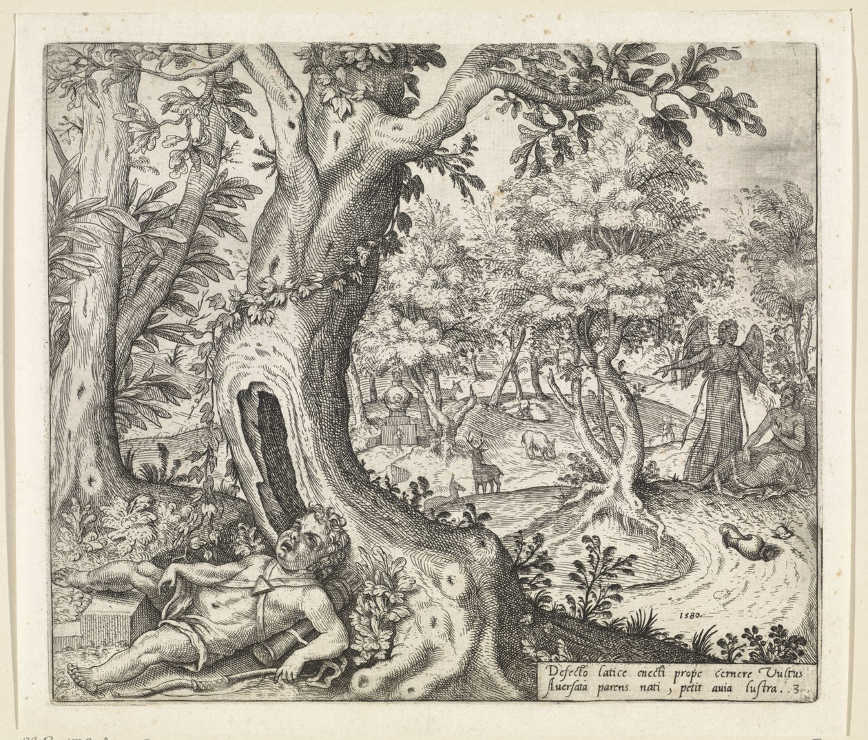 Hagar en Ismaël in de woestijn door Willem Thibaut