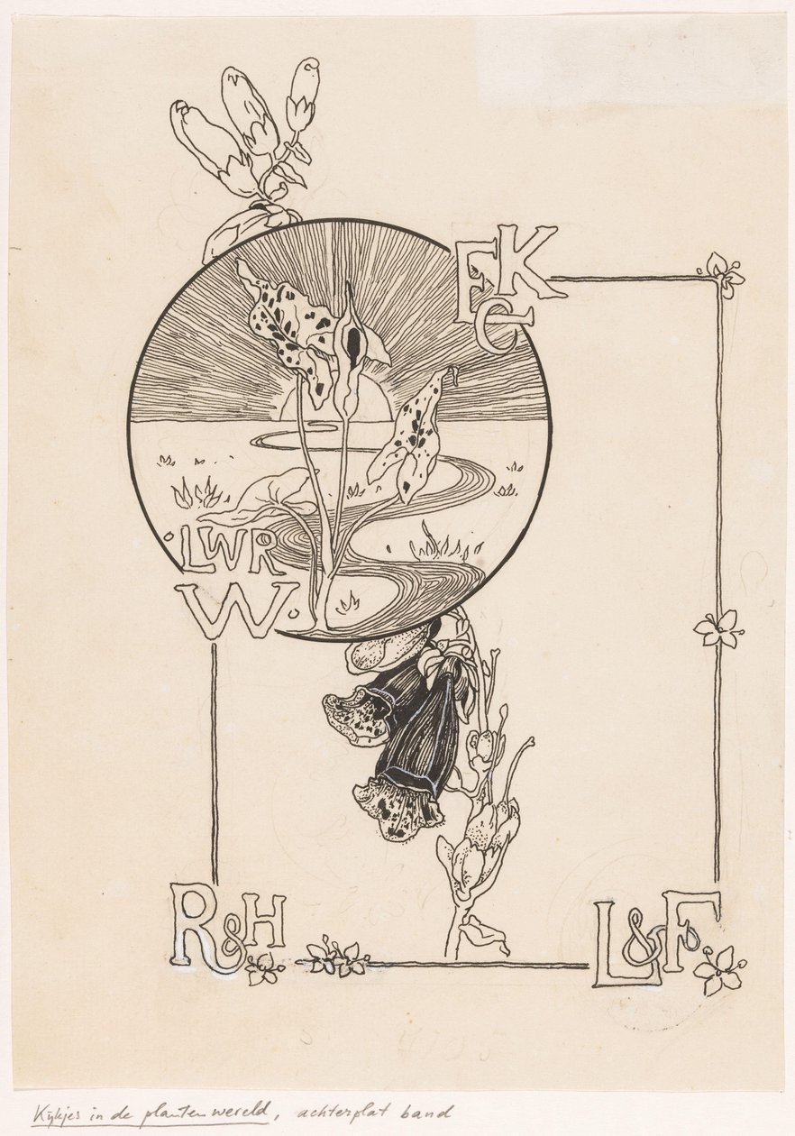 Bandontwerp voor: Knappert, Emilie C., Kijkjes in de plantenwereld, 1893 door Ludwig Willem Reymert Wenckebach