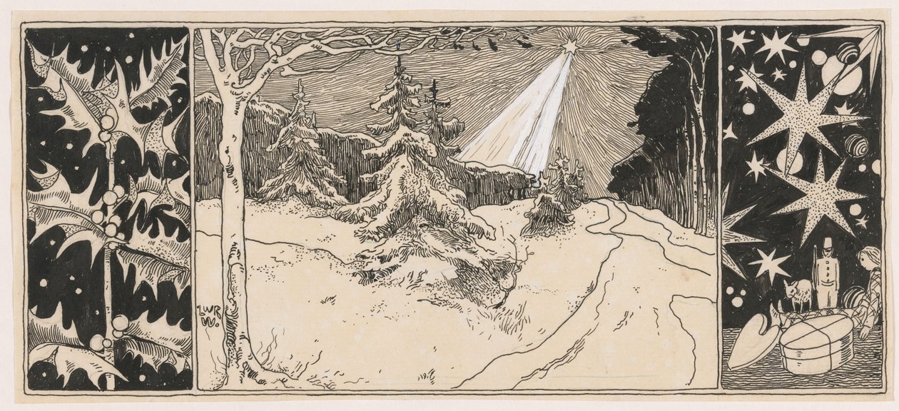 Ster schijnt op een winterlandschap door Ludwig Willem Reymert Wenckebach