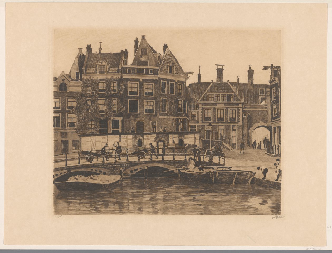 Gezicht op het Beurspleintje in Amsterdam door Willem Witsen (signed by artist)