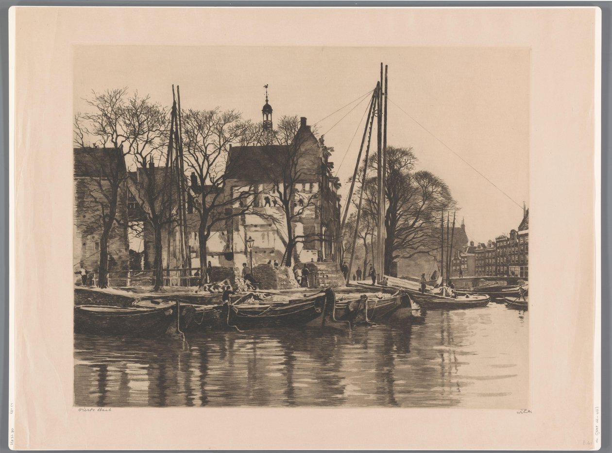 Sloop van een gebouw waar Binnenkant en Prins Hendrikkade samenkomen door Willem Witsen (signed by artist)