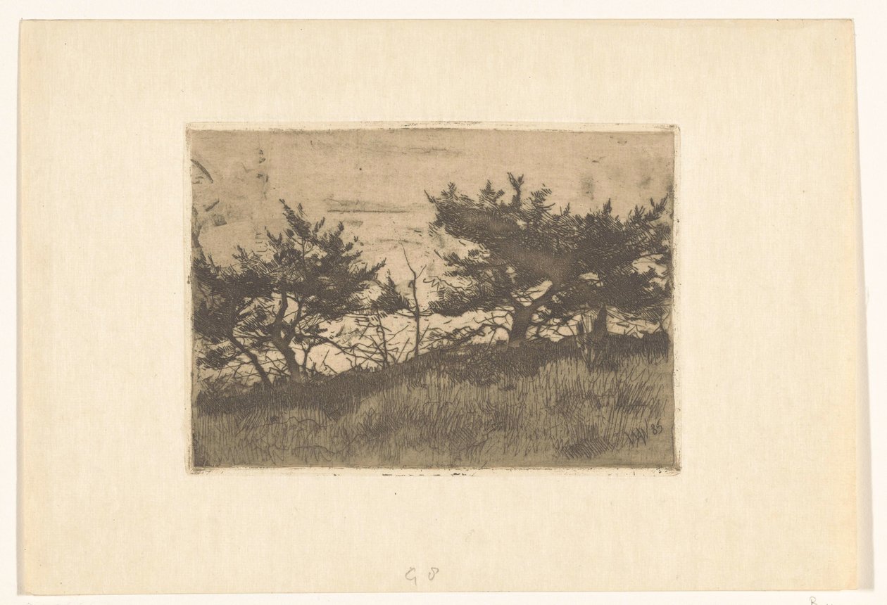 Bomen op een heuvel door Willem Arnoldus Witsen