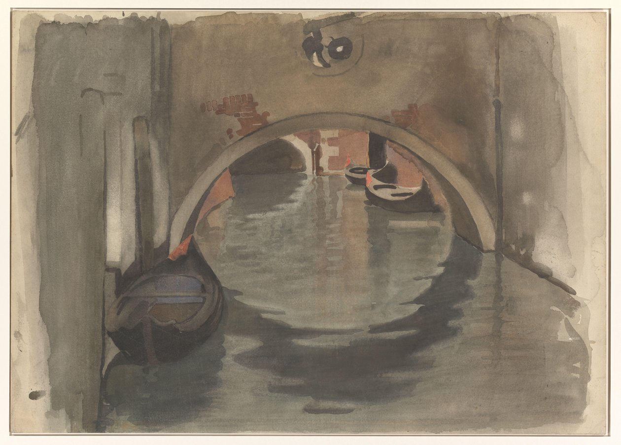 Gezicht onder een boogbrug te Venetië door Willem Arnoldus Witsen