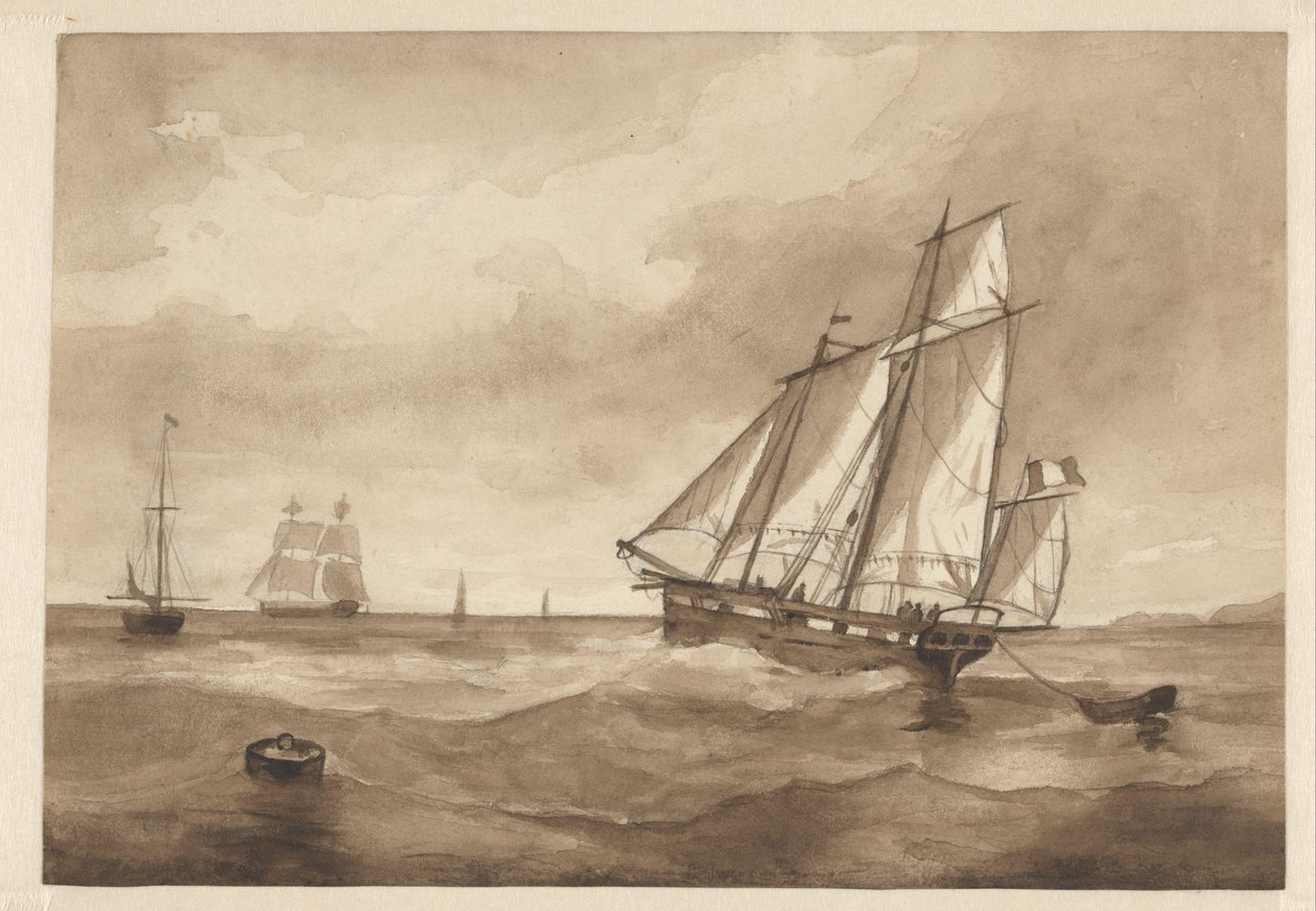 Schepen op zee door Willem Witsen
