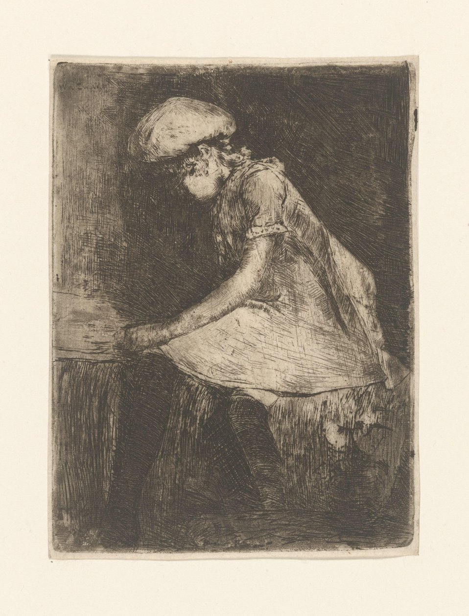 Lezend meisje (en profil) door Willem de Zwart (signed by artist)