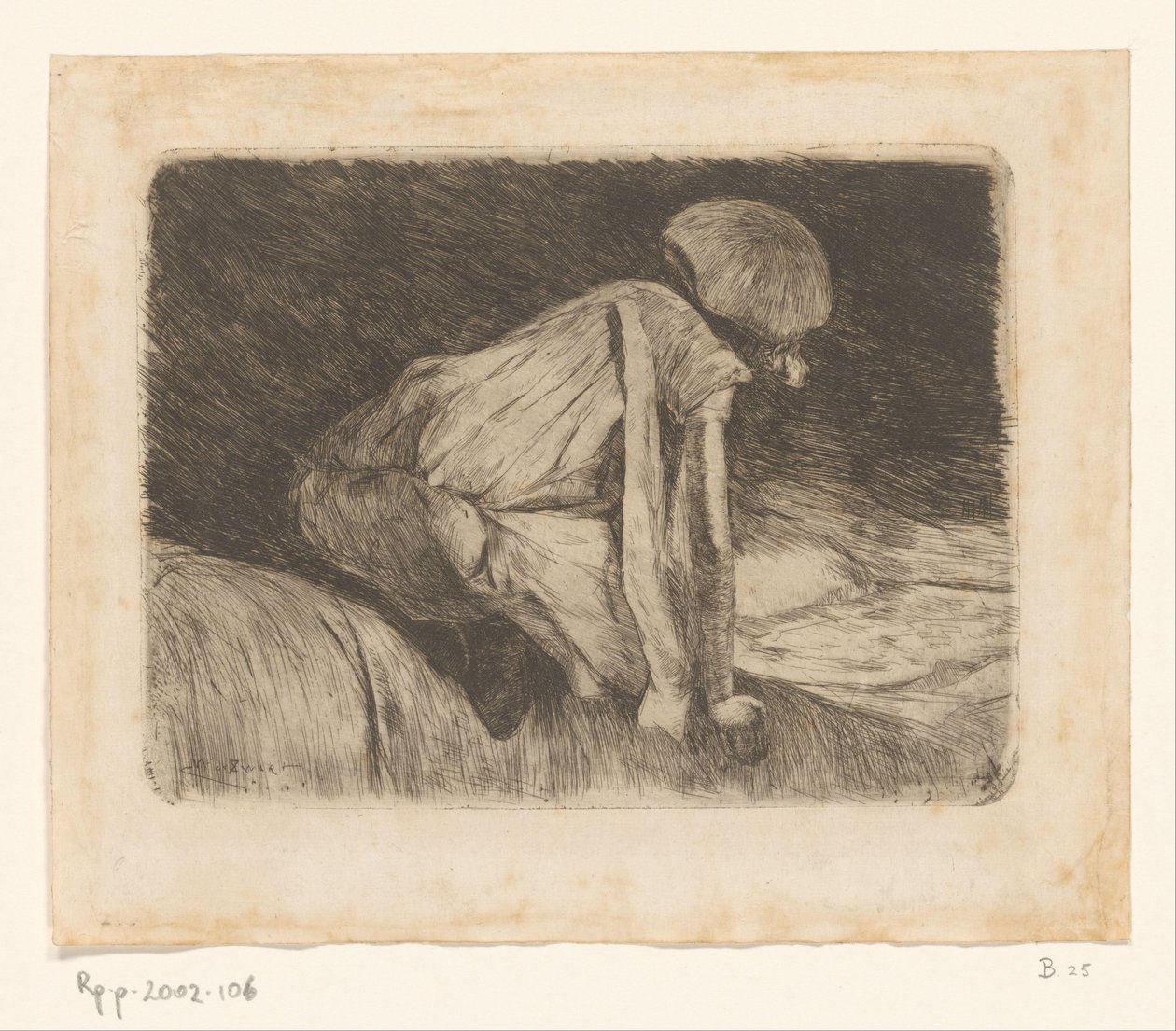 Lezend meisje (op de rug gezien) door Willem de Zwart
