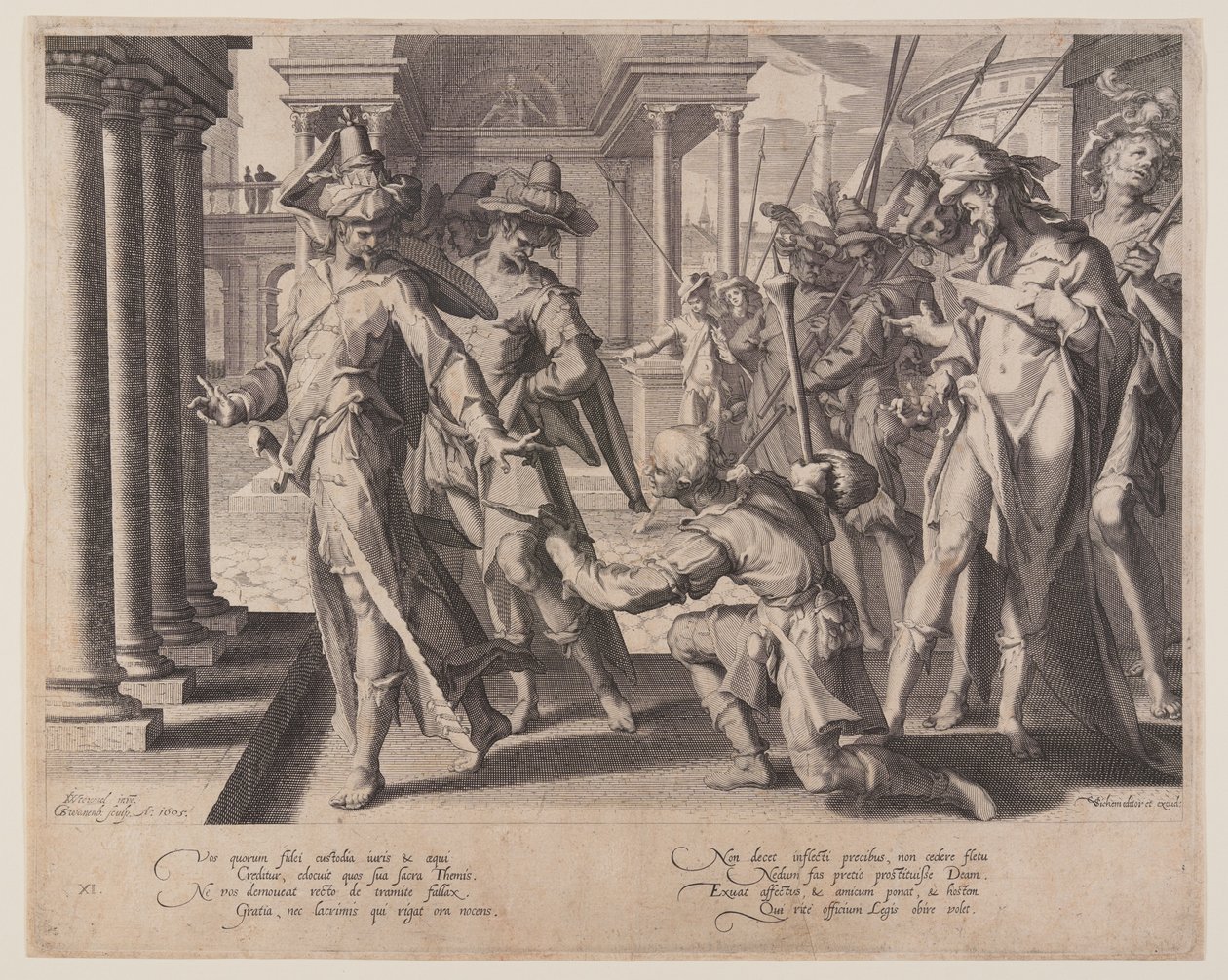 Allegorie op de rechtvaardigheid, plaat 11 uit Tronen van rechtvaardigheid (Thronus Iustitiae) door Willem van Swanenburgh
