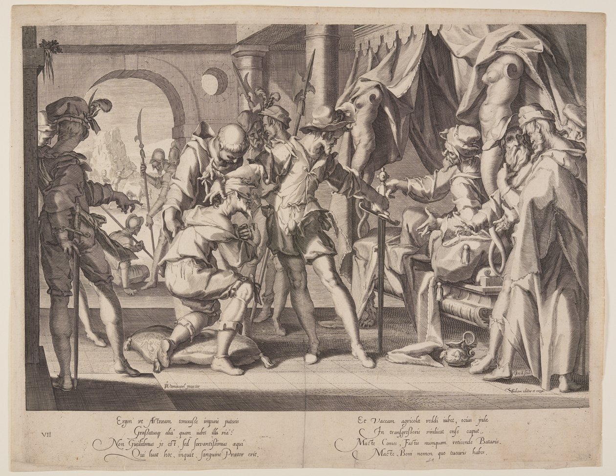 Graaf Willem die onthoofding toestaat, plaat 7 uit Thrones of Justice (Thronus Iustitiae) door Willem van Swanenburgh