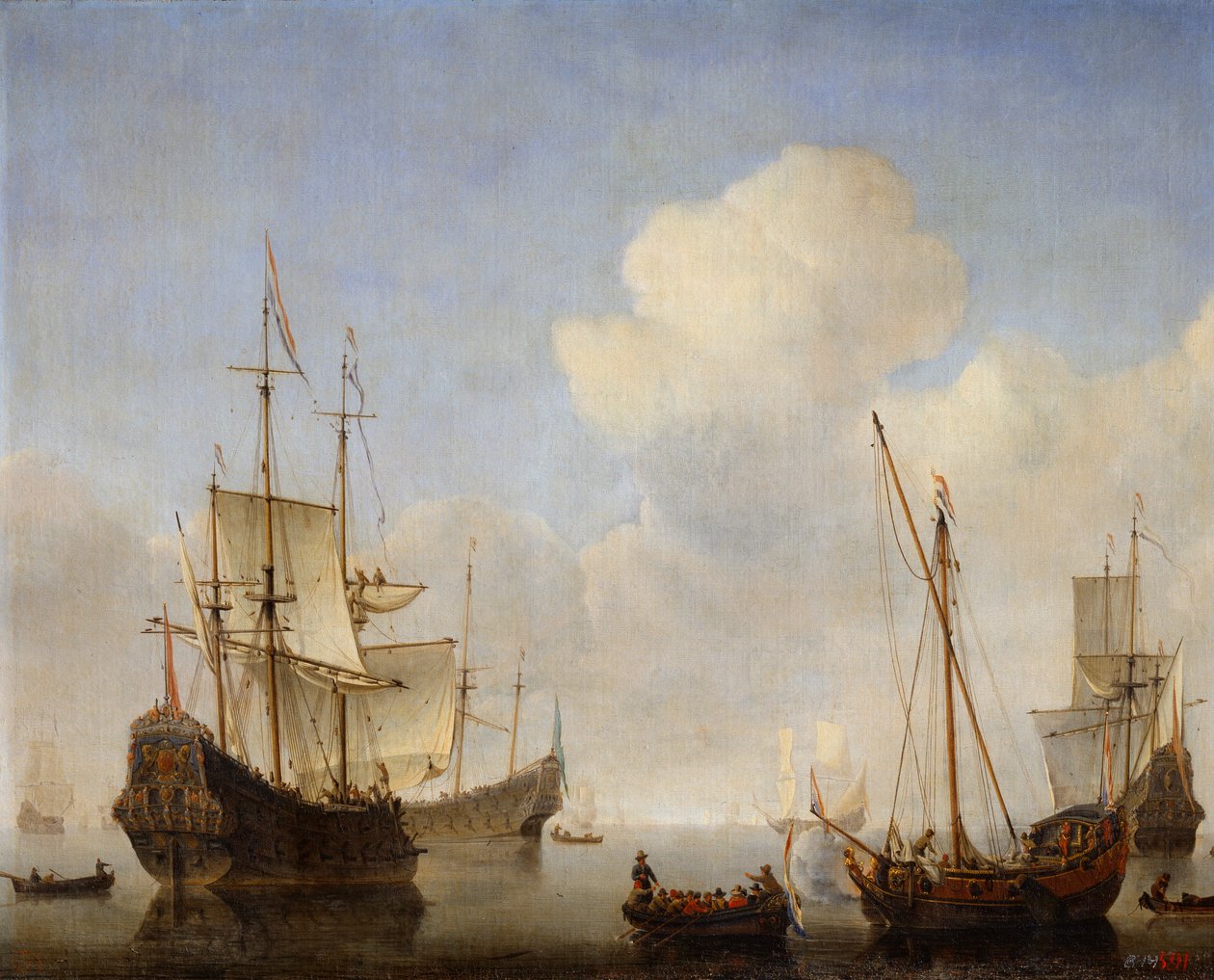 Het Nederlandse eskader aan de West-Afrikaanse kust, 1660s door Willem van de Velde the Younger