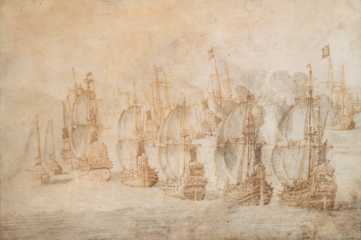 Actie bij Tamanana, 9 september 1645 door Willem van de the Elder Velde