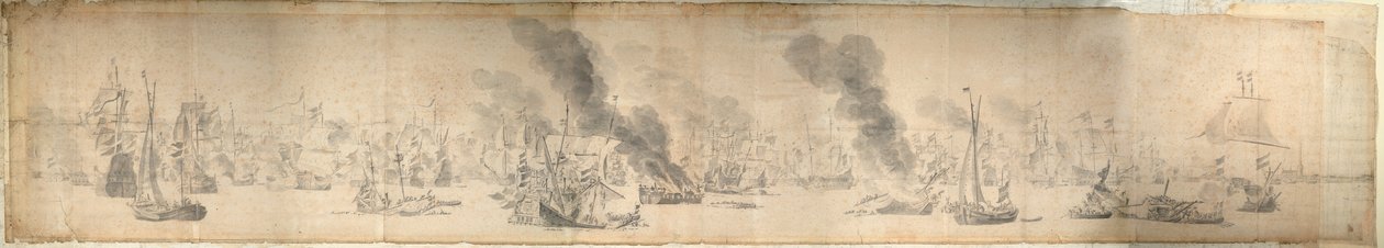 De Slag om de Sont, 29 oktober 1658, c.1658 door Willem van de the Elder Velde