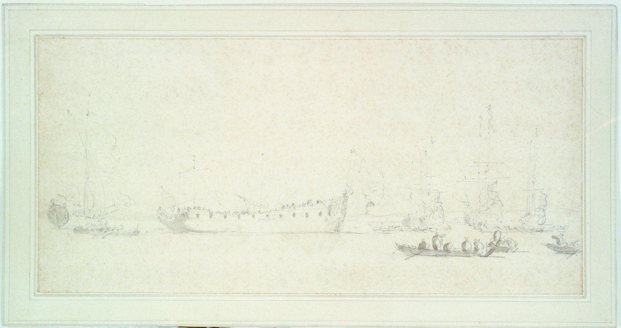 De tewaterlating van een Engels schip, waarschijnlijk de 