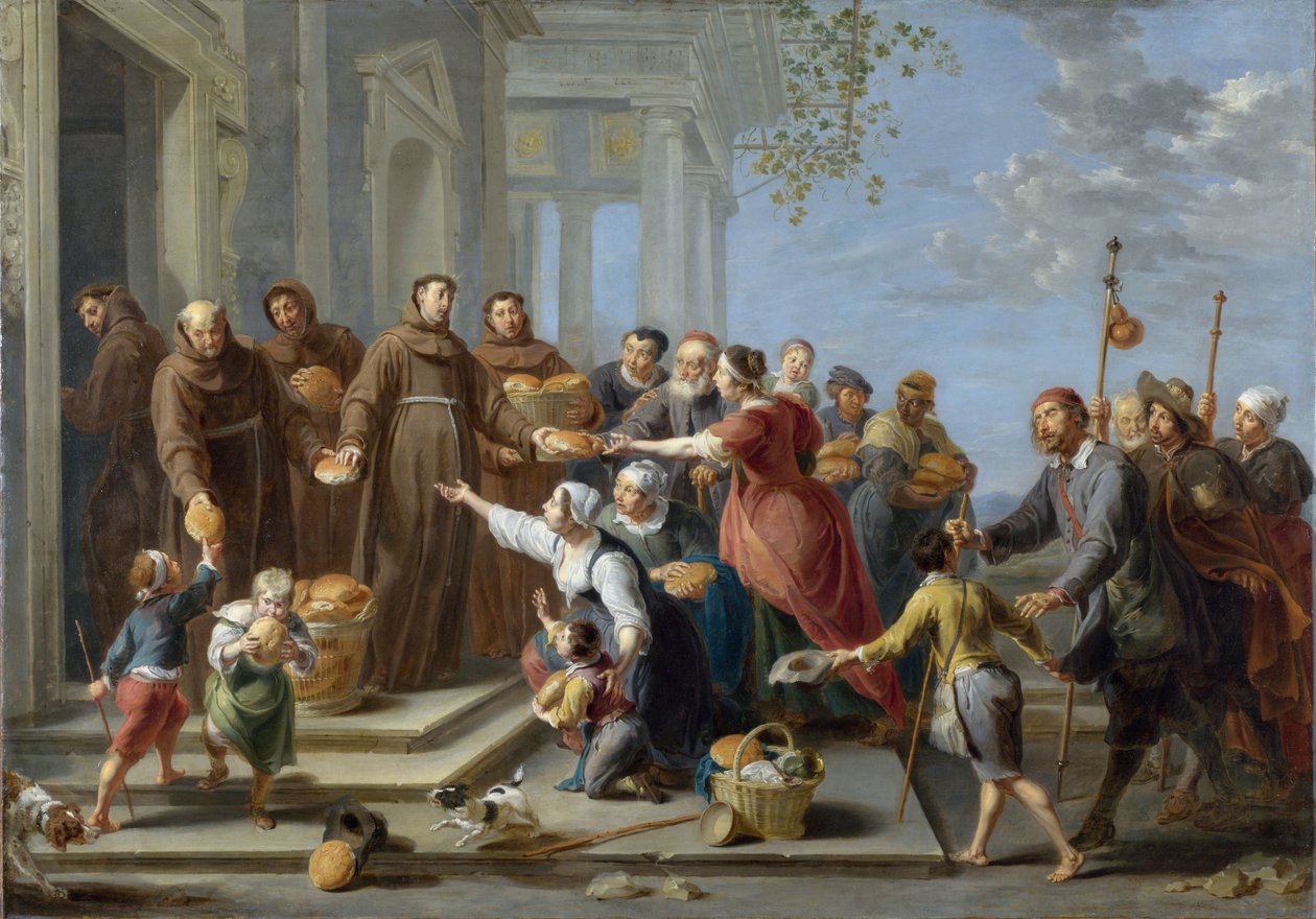Sint-Antonius van Padua die brood uitdeelt (ca. 1662) door Willem van the Elder Herp