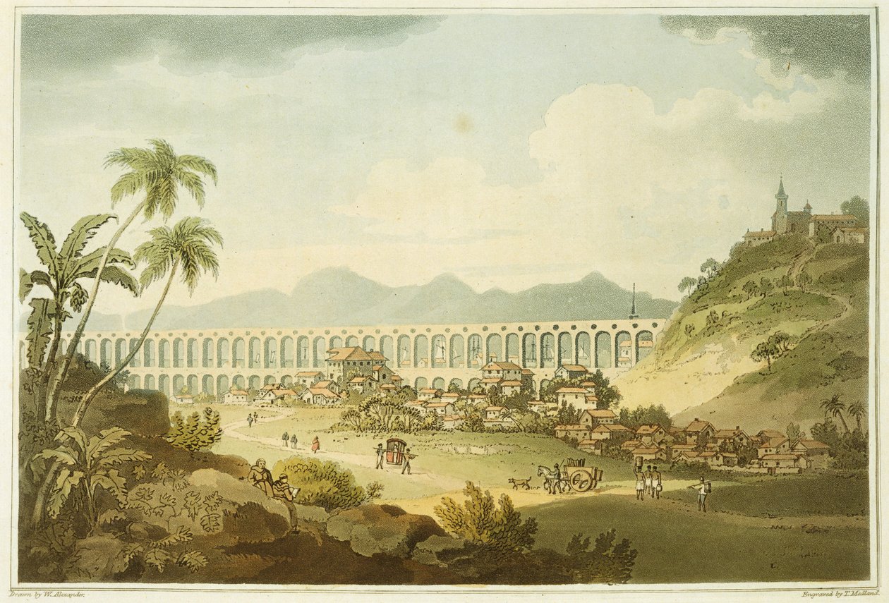 Arcos de Carioco, of Groot Aquaduct in Rio de Janeiro, plaat 5 uit 